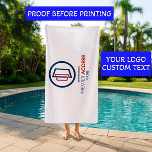 Custom Logo Beach Towel, Towel Gifts for Coworker,Your Logo Here, Towel With Your Logo,Company Logo,  Bulk Order Team Company Towels