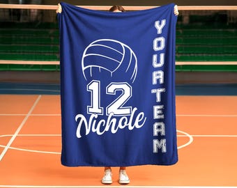 Personalized Volleyball Team Blanket: Custom Senior Gift