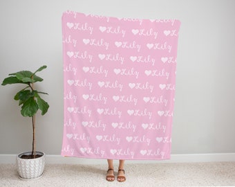 Personalized Name Blanket for Your Daughter, Customized Name Baby Blankets for Girls, Baby Name Blanket. Great Gift for Birthday