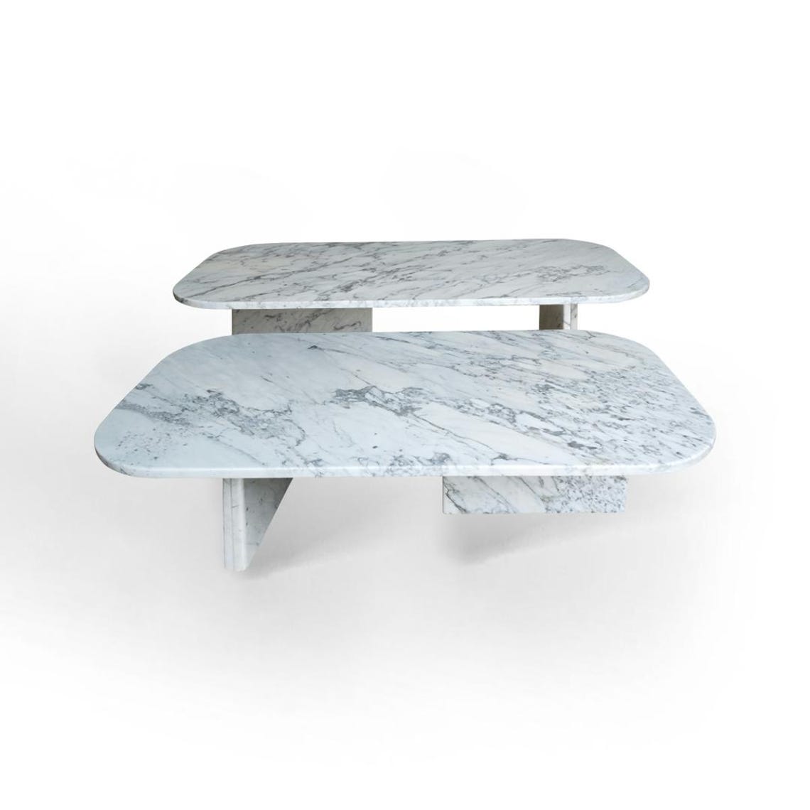 Carrara Marble Coffee Table, Small Natural Stone Table, Modern Marble ...