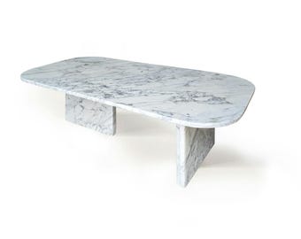 Carrara Marble Coffee Table, Small Natural Stone Table, Modern Marble Home Decor Table, Living Room Coffee Table, Contemporary Coffee Table