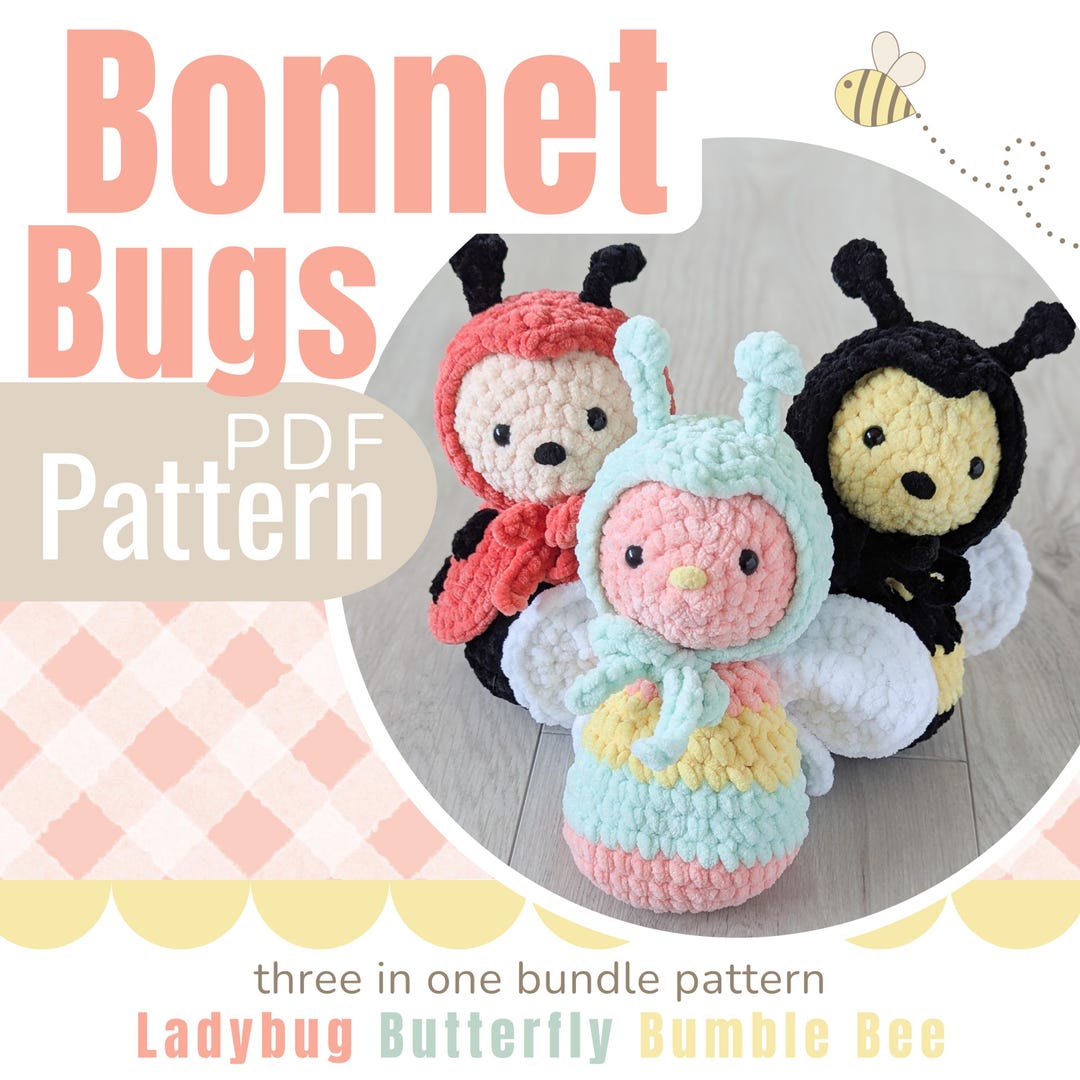 Small Bug Crochet Pattern Bug Crochet Pattern Bundle Crochet Butterfly Crochet Bumble Bee Crochet ...
