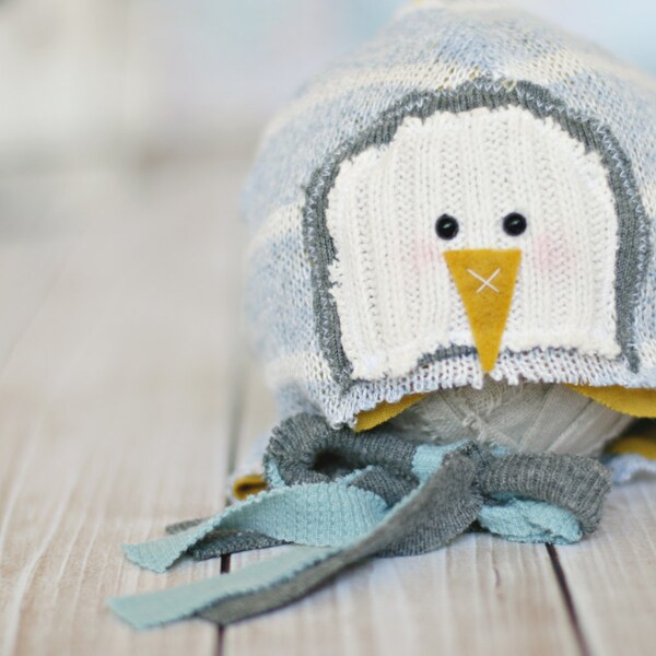 0 to 3 month baby bird hat .. birdie .. baby photography .. spring prop .. shabby chic . scrappy birdie .. blue .. summer photo prop