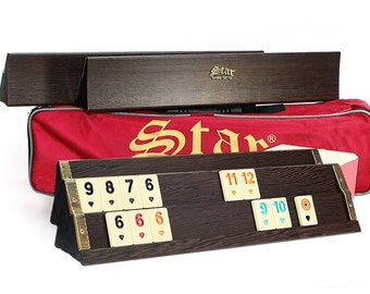 Original Star PREMIUM wooden Rummy / OKEY with melamine stones Ahsap Okey Takimi / Dark