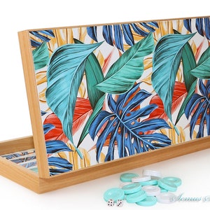 Luxury Backgammon Tavla Dama XXL Board Games Family Game Tropical