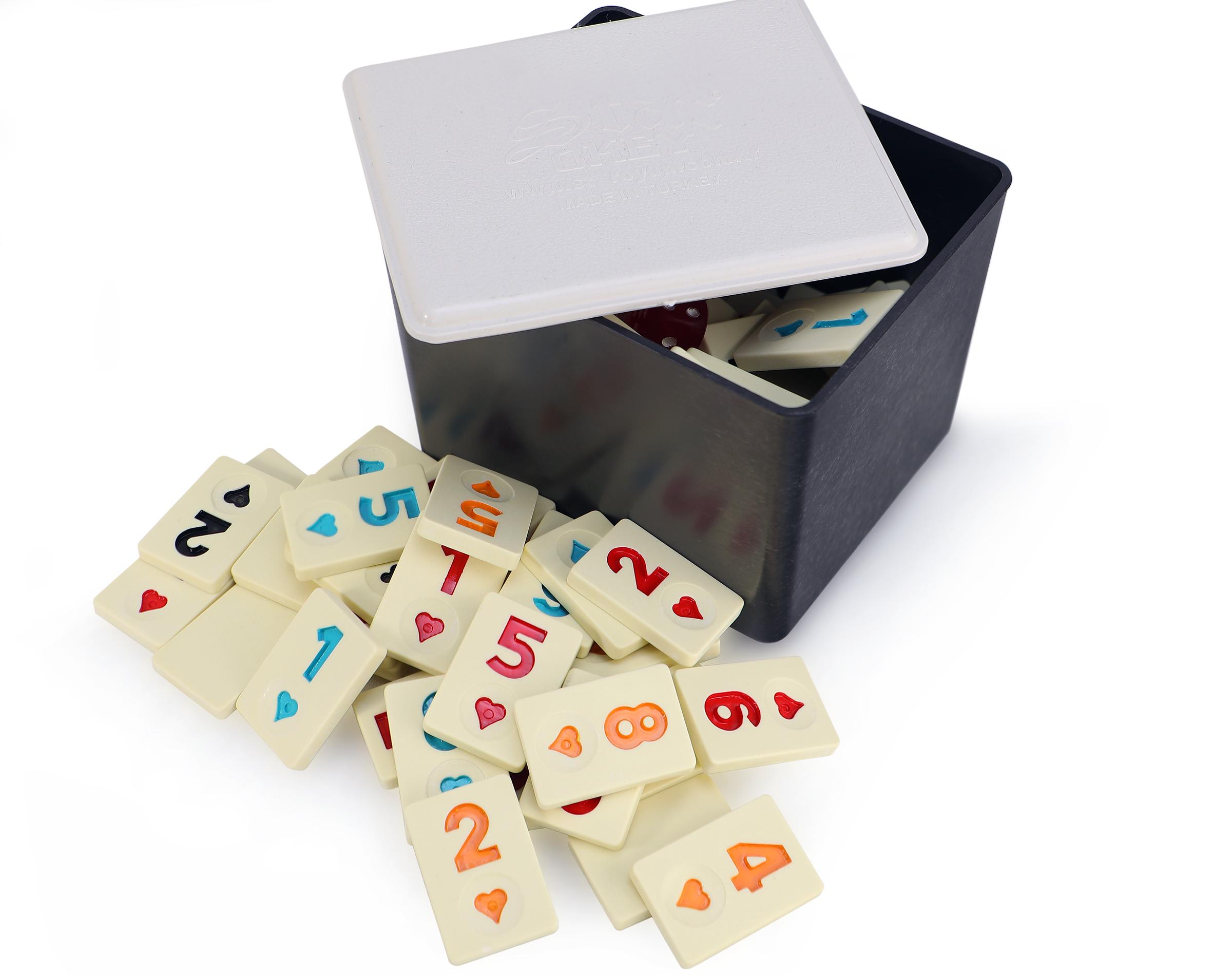 SEMUS Original Star Rummy/Okey Gold de madera y plástico con piedras de melamina Okey Takimi (claro