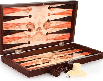 Beautiful wooden backgammon Tavla XXL ash wood look