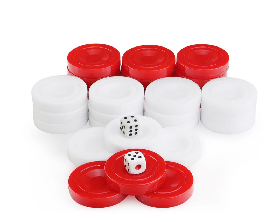 Plastic Backgammon Playing Pieces, Checkers/tokens, 35 Mm (red and ...