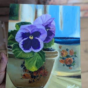 Flores em um vaso. Pintura a óleo, arte original. Um presente maravilhoso para o bom humor. Tamanho 22 x 18 cm.