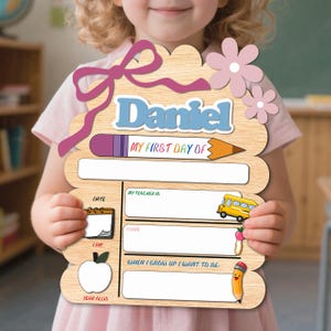 Custom First Day Of School Sign, Back To School Sign, Custom Name Sign, Preschool Back To School Dry Erase Sign, 1st Day of School Board