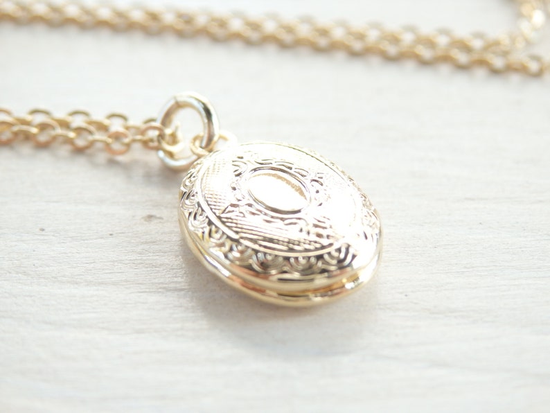 Minimalist Locket Necklace Handmade Dainty Gold Silver LOCKET Necklace Handmade Birthday Gift Gift for Her Women Spring Jewelry image 8