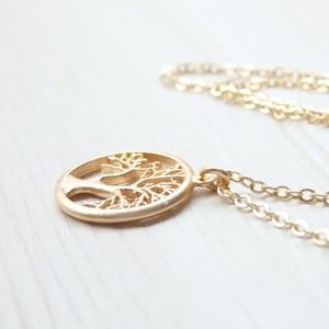 GOLD Tree of Life Necklace Minimalist Family Tree Simple Pendant Handmade in Canada Birthday Gift for Her Women Spring Jewelry image 4