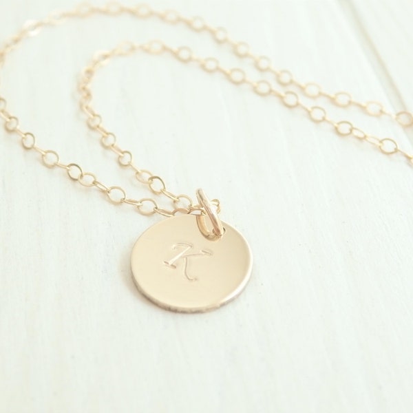 14K GOLD FILL Monogram - Gold Filled Letter Necklace - Handmade Minimalist Birthday Gift for Women Her - Made in Canada - Spring Jewelry