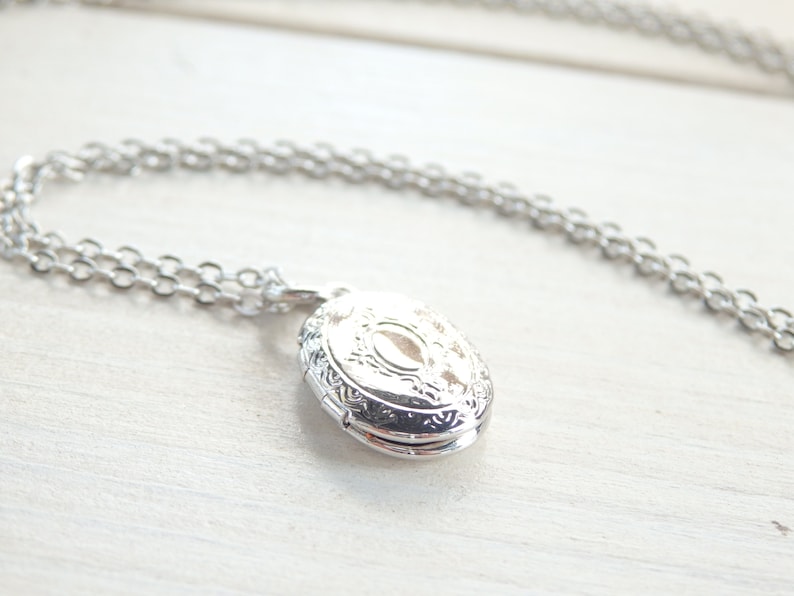 Minimalist Locket Necklace Handmade Dainty Gold Silver LOCKET Necklace Handmade Birthday Gift Gift for Her Women Spring Jewelry image 1