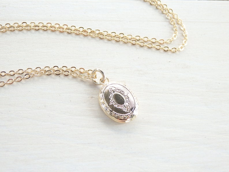 Minimalist Locket Necklace Handmade Dainty Gold Silver LOCKET Necklace Handmade Birthday Gift Gift for Her Women Spring Jewelry image 6