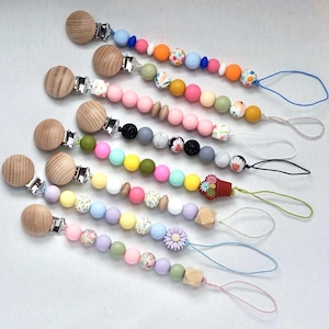 Clip per ciuccio con varietà di fiori/Clip per ciuccio floreale/Clip per ciuccio per neonati/Regalo per baby shower/Porta ciuccio/Clip per ciuccio per neonati
