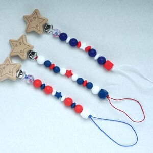 Fourth of July Pacifier Clip/ Gender Neutral Pacifier Clip/ Newborn Pacifier Clip/ Baby Shower Gift/ Pacifier Holder/ Baby Pacifier Clip