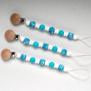 Teal Wave Pacifier Clip/ Beach Pacifier Clip/ Newborn Pacifier Clip/ Baby Shower Gift/ Pacifier Holder/ Baby Pacifier Clip