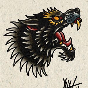 Traditional wolf head