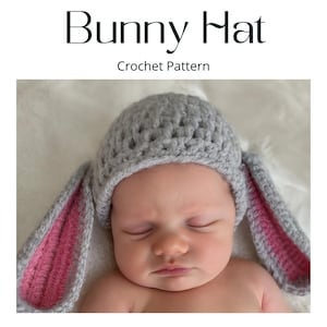 Bunny ears hat crochet pattern