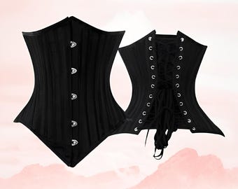 Handmade Steel-Boned Underbust Corset – Medieval Waist Trainer for Steampunk, Cosplay & Renaissance Fairs