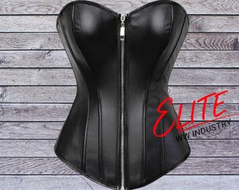 Corsés sexis de cuero auténtico para mujer, bustiers sobre el busto, lencería, top moldeador, nuevo