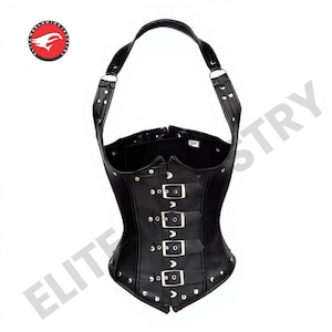 Handmade Real Leather Women Corset Top - Gothic Steampunk Bustier