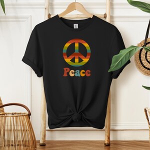 Rainbow Peace Sign Colourful Softstyle Tee