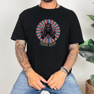 Trippy Hippy Psychedelic Retro Boho Unisex Softstyle T-shirt