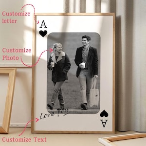 Poster fotografico personalizzato con carte da gioco, poster fotografico personalizzato con carte da gioco, decorazione estetica per appartamenti, decorazione retrò per la casa, regalo stampato