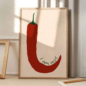 I'm Hot Pepper アートポスター、面白い壁アート、キッチンの美的装飾、レトロな室内装飾、プリントギフト