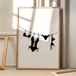Plakat z nadrukiem bikini, modna sztuka ścienna, estetyczny wystrój apartamentu, wystrój domu w stylu retro, wydrukowany prezent