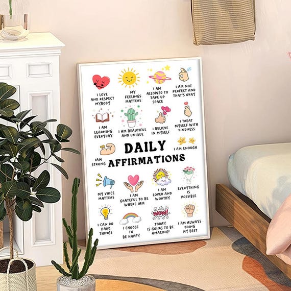 SereneHanctuary Inspirational Wall Art Poster - 12x16 Inches, Motivational Quotes For Kids Room, Home Decor