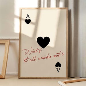 Poster artistico con carte da gioco "E se tutto funzionasse", arte murale alla moda, decorazione estetica per appartamenti, decorazione retrò per la casa, regalo stampato