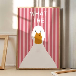 What The Duck アートポスター、漫画の壁アート、面白い美的装飾、レトロな室内装飾、プリントギフト