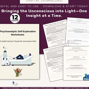 Psychoanalytic Self-Exploration Worksheets: Trauma Healing, Coping Skills (PDF)