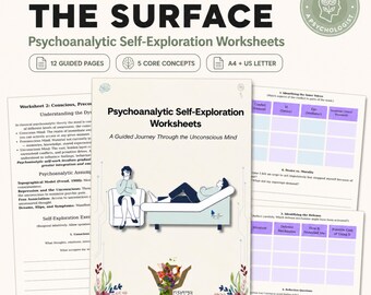 Psychoanalytic Self-Exploration Worksheets, Unconscious Mind, Defense Mechanisms & Inner Conflict PDF