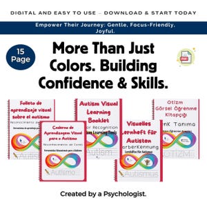 Autism Busy Book, Special Education Materials, Learning Binder, Speech Therapy Tool, Bilingual Color Matching Game PDF