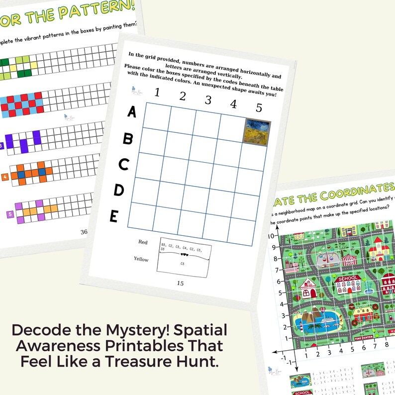 Coordinate Grid Attention Workbook - Coding Logic Games for Kids - Visual Perception Training image 5