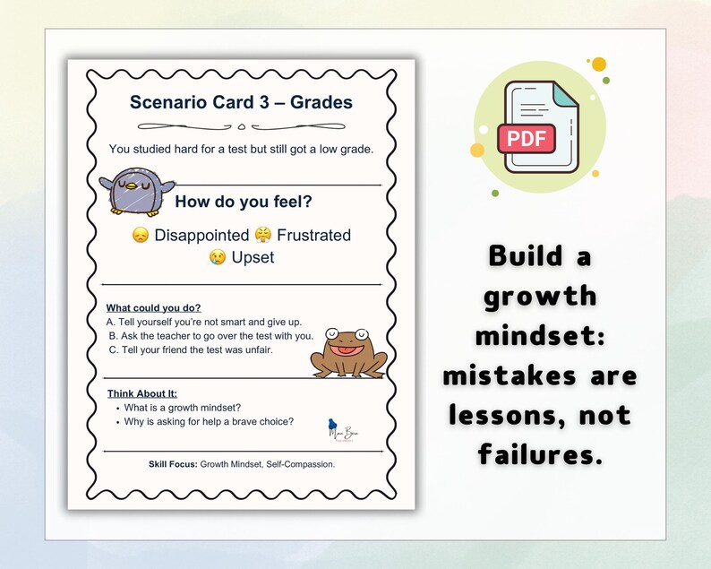Social Emotional Learning Cards, Problem Solving Scenarios for Kids ...