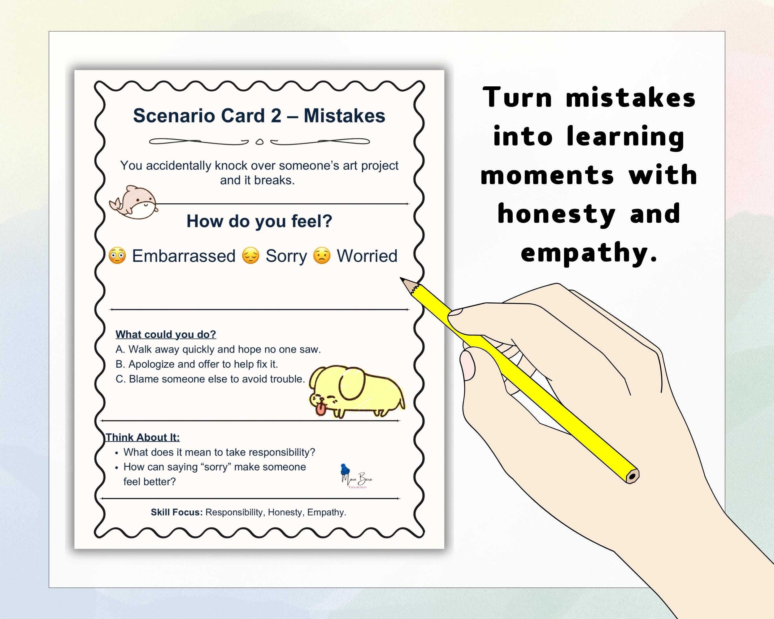 Problem Solving & SEL Printable Cards for Kids: Empathy, Growth Mindset ...