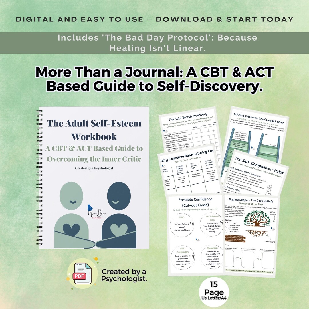 Self Esteem Workbook, Inner Critic Journal, Confidence Building ...