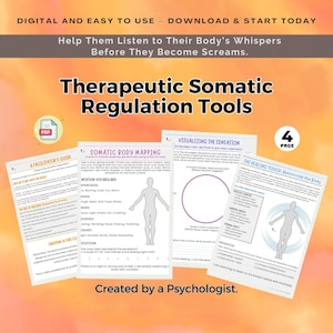 Somatic Body Mapping Worksheets, Nervous System Regulation Tool