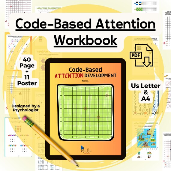 Printable Attention Workbook for Kids, ADHD Activity Book, Fine Motor Skills, Homeschool Learning Material, Occupational Therapy PDF