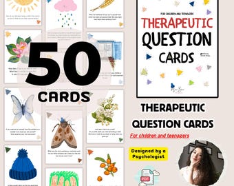 Therapy Question Cards for Kids, Emotional Regulation & SEL Conversation Starters, School Counselor Flashcards PDF