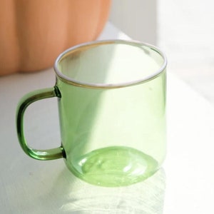 Marlowe Pink and Green Cup Mug | Borosilicate Glass