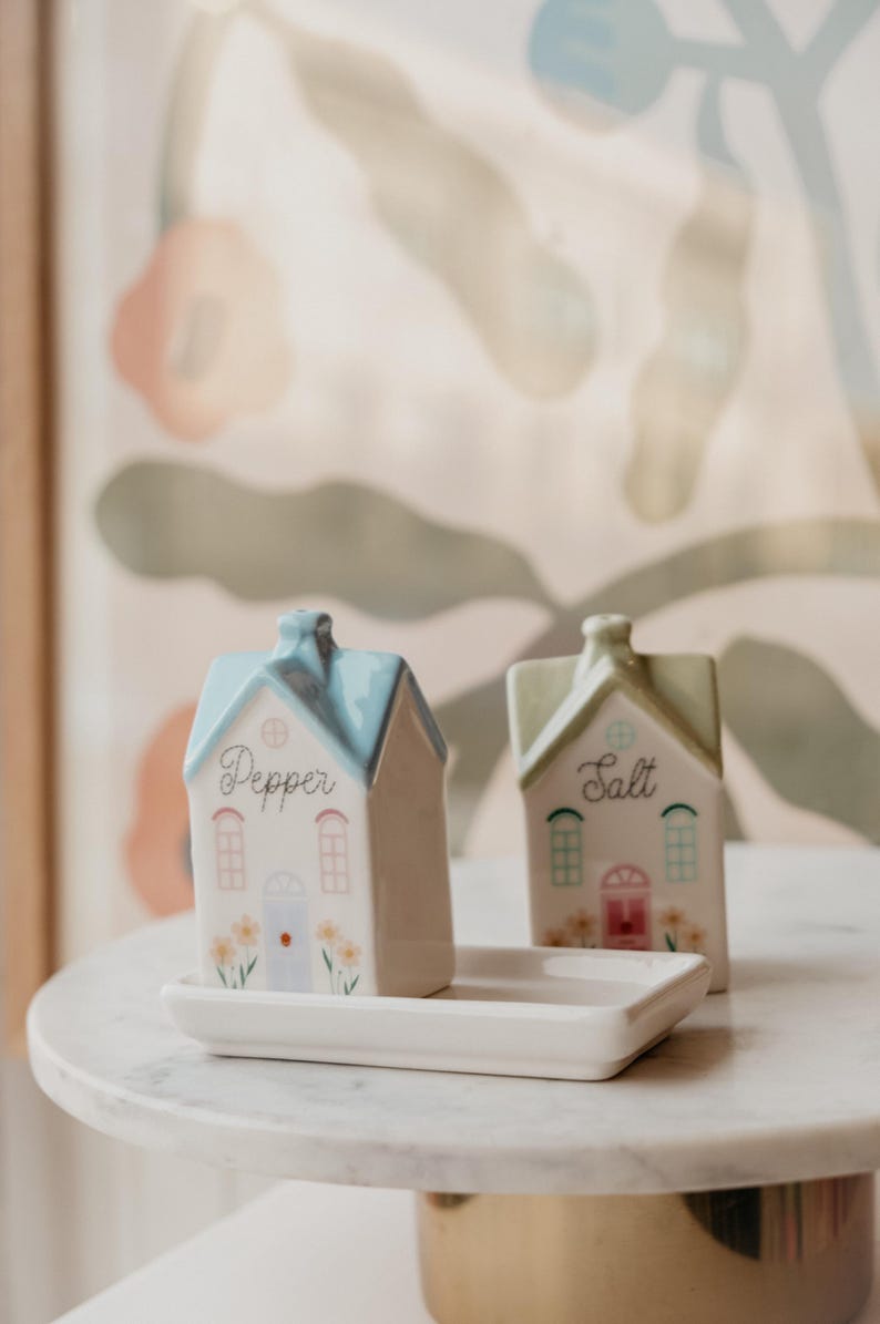 Pastel House Salt and Pepper Shakers
