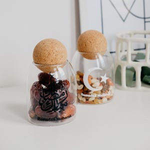 Ramadan Eid Cork Ball Sweets and Food Glass Jar