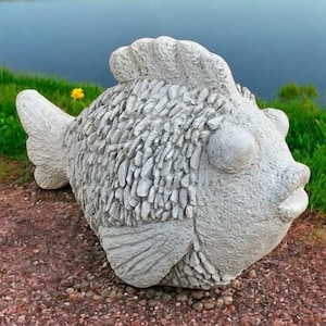 Realistic fish statue, Patio sea ornament, Garden fish figure, Sea concrete decoration, Lawn fish art, Beton fish sculpture, Sea yard decor