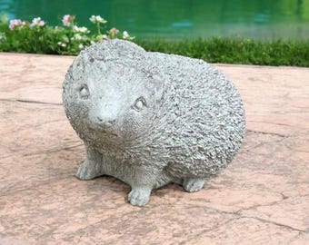 Hedgehog figurine Concrete animal statue Detailed hedgehog forest art Garden decoration Hedgehog outdoor ornament